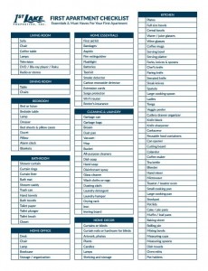 Apartment Checklist: Printable First Apartment Essentials Checklist