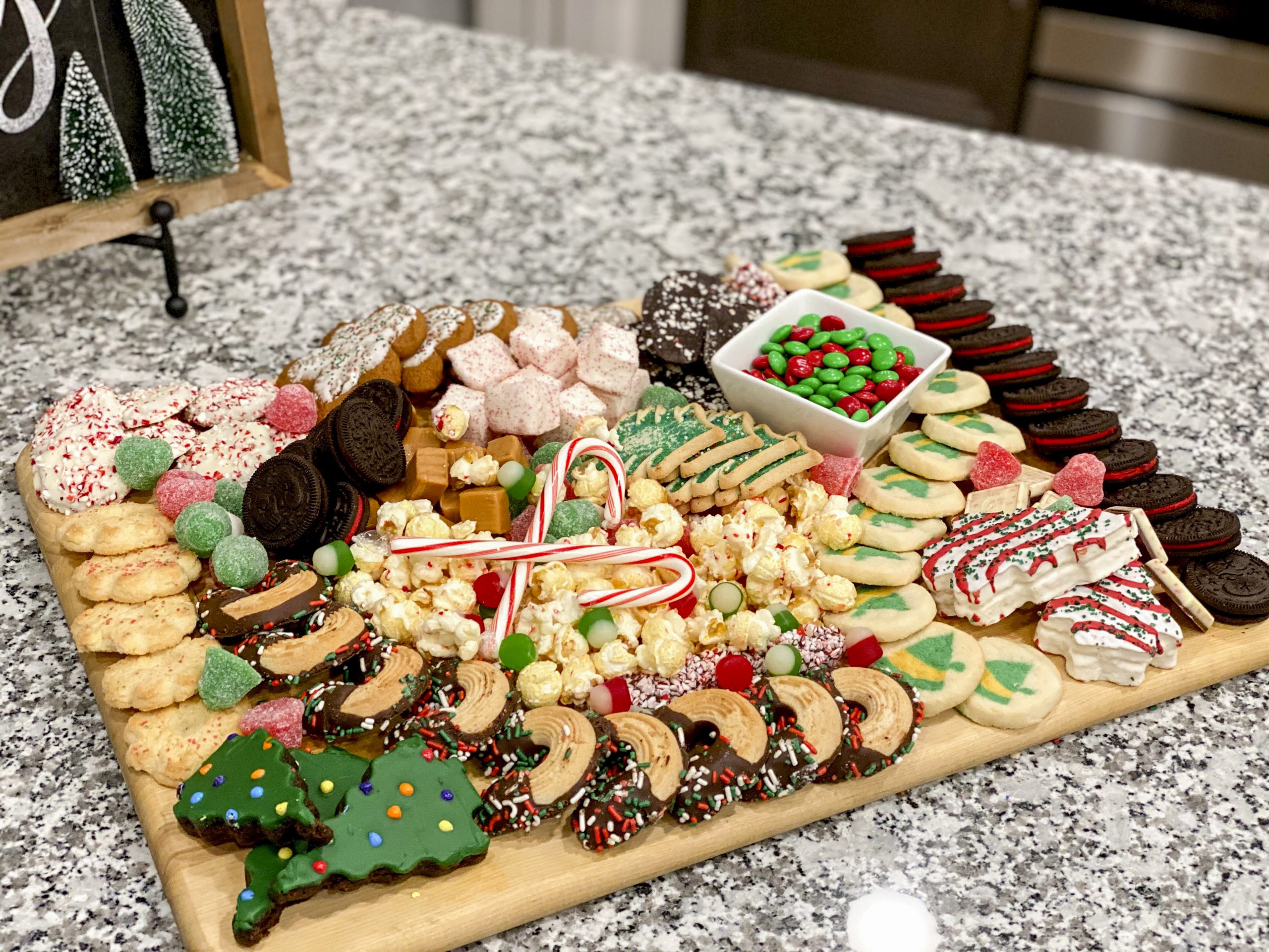 If you want to make a stunning charcuterie board with a fun holiday twist, try serving a dessert themed charcuterie board!